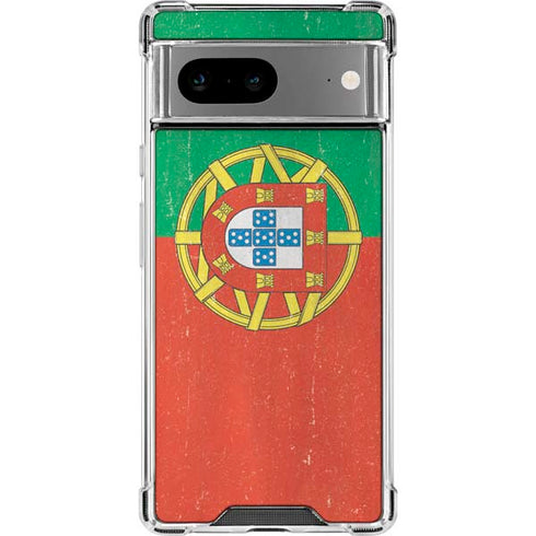Portugal Flag Distressed Google Pixel 8a Clear Case